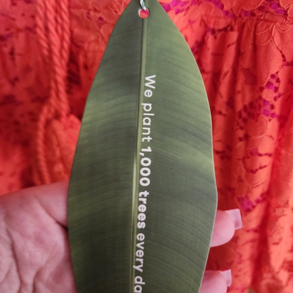 Farm Rio Elegant Orange Lace Midi Dress - Picture 6 of 8